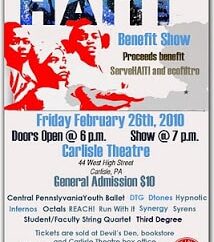 Haiti Relief Concert, Carlisle PA – Feb 26