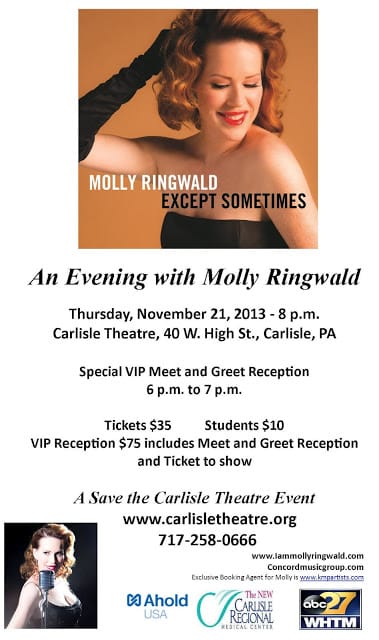 Molly Ringwald, November 21, Carlisle PA 1
